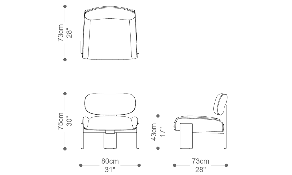Image of the main dimensions of the product