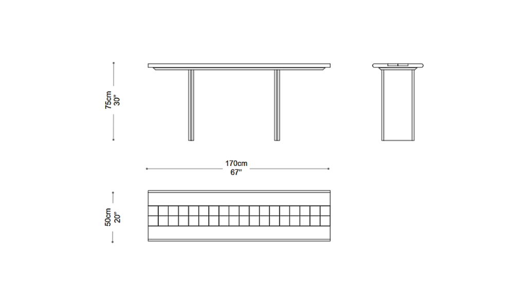 Image of the main dimensions of the product