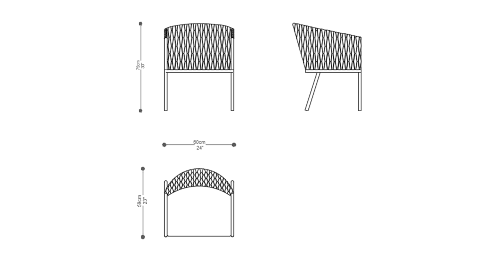 Image of the main dimensions of the product