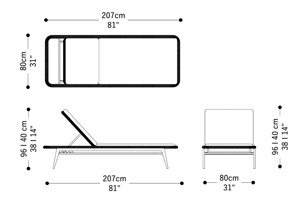 Image of the main dimensions of the product