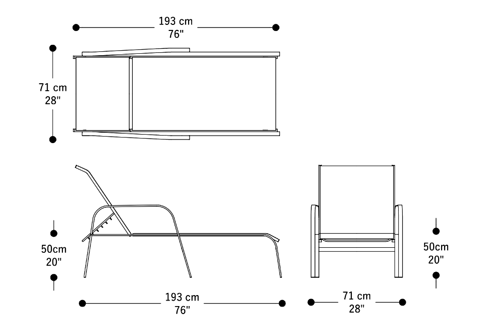 Image of the main dimensions of the product