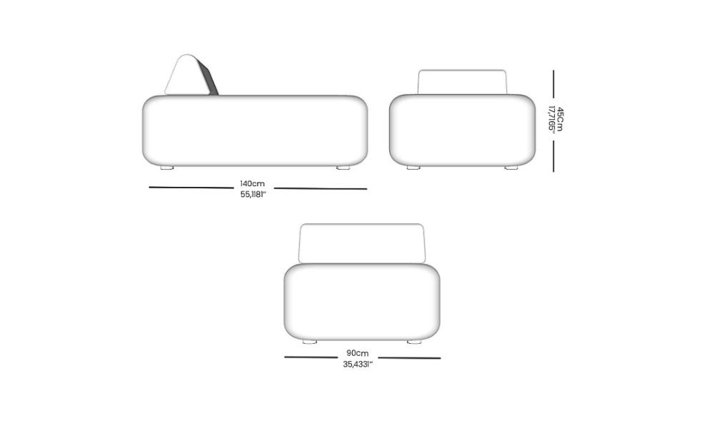 Image of the main dimensions of the product