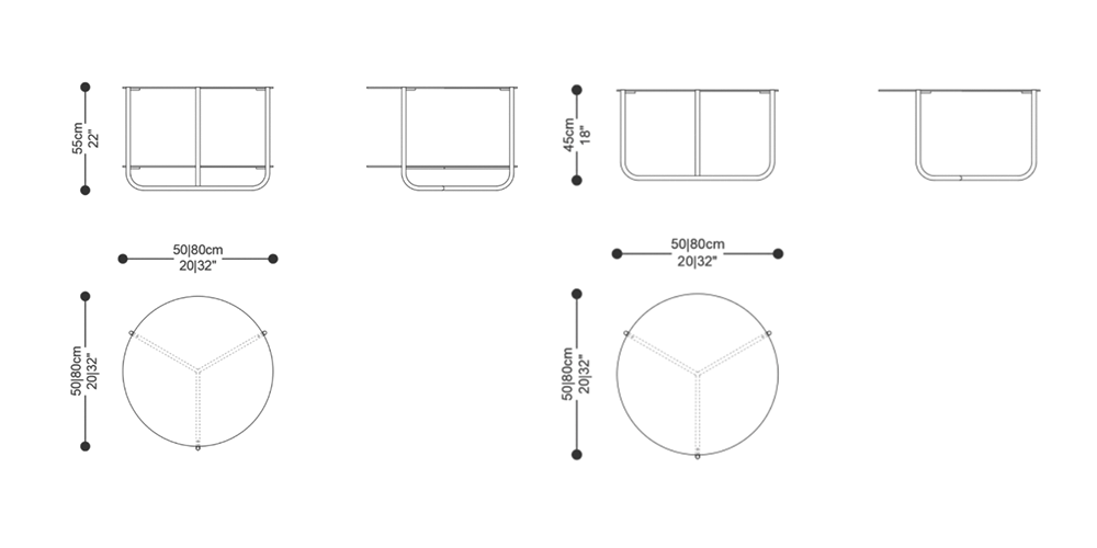 Image of the main dimensions of the product