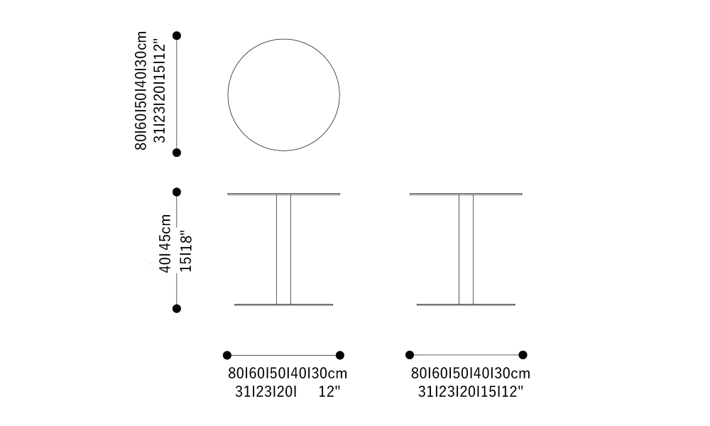 Image of the main dimensions of the product