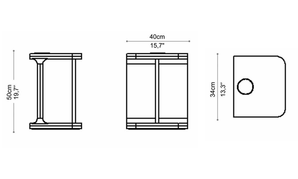 Imagen de las dimensiones principales del producto