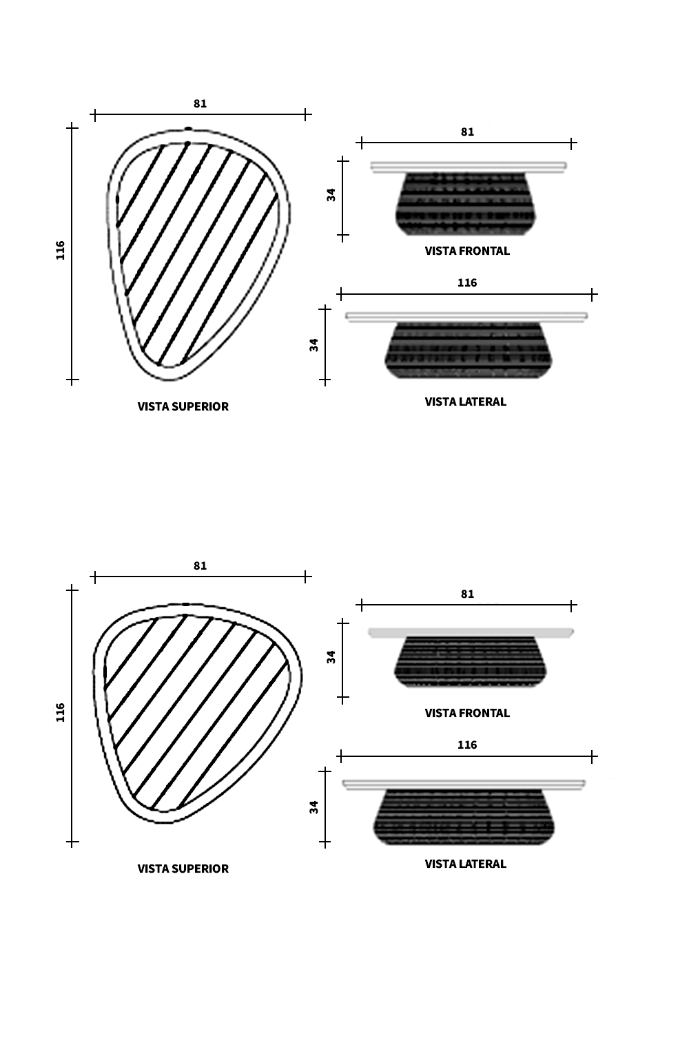 Image of the complete dimensions of the product