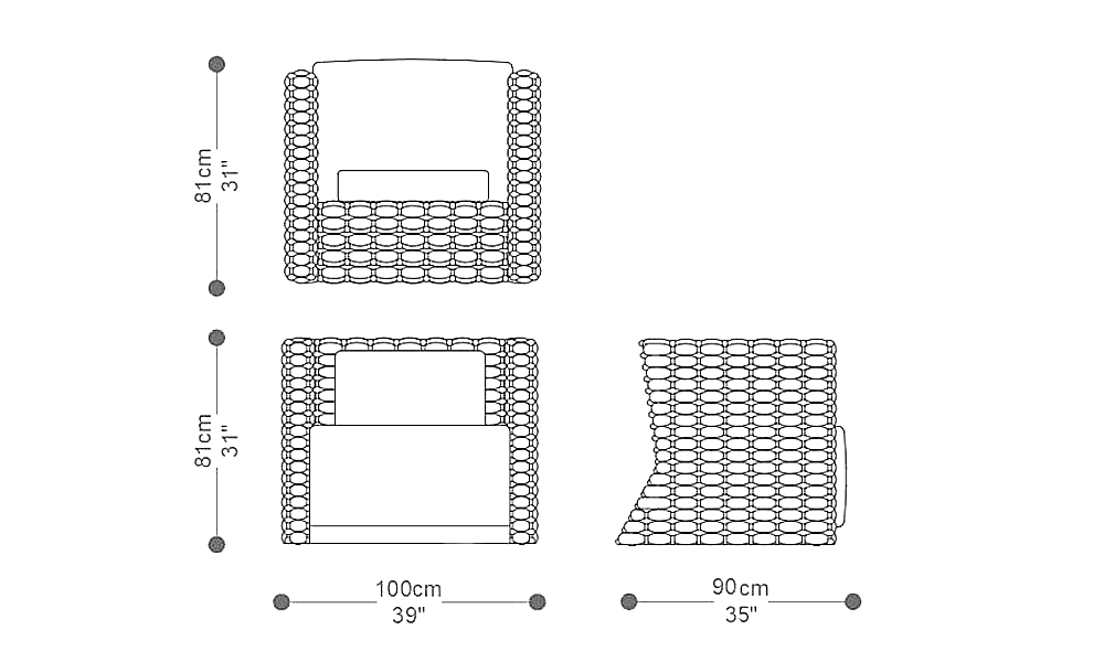 Image of the main dimensions of the product