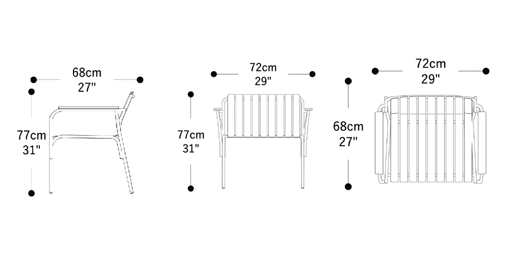 Image of the main dimensions of the product