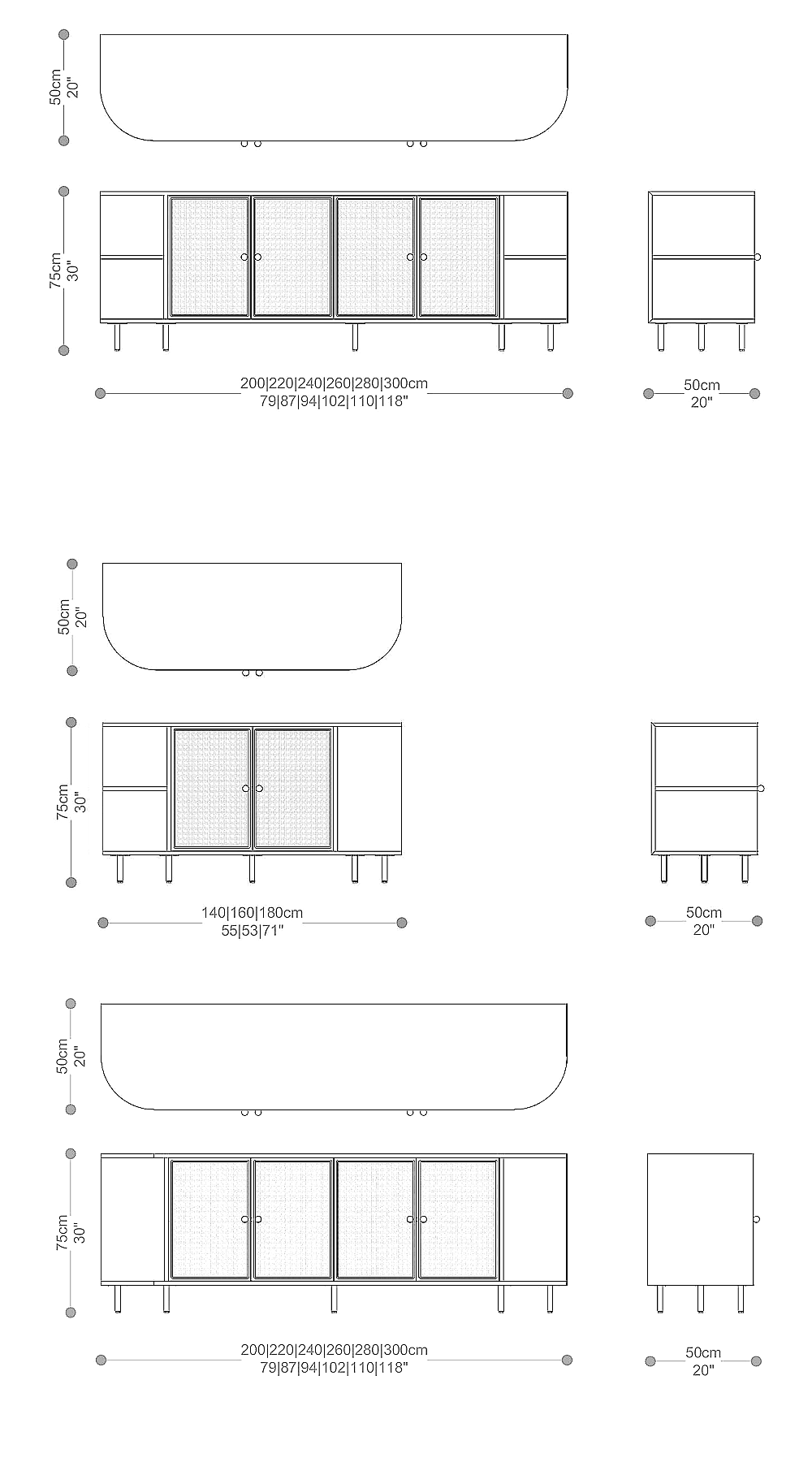 Image of the complete dimensions of the product