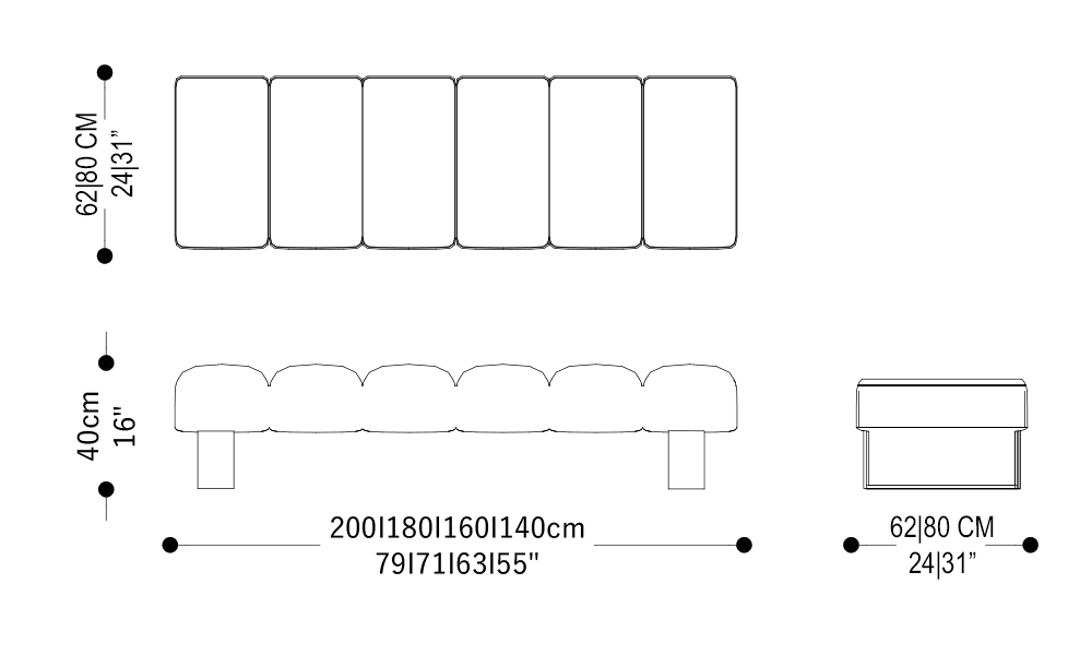 Image of the main dimensions of the product