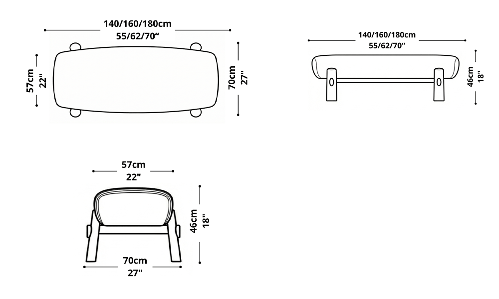 Image of the main dimensions of the product
