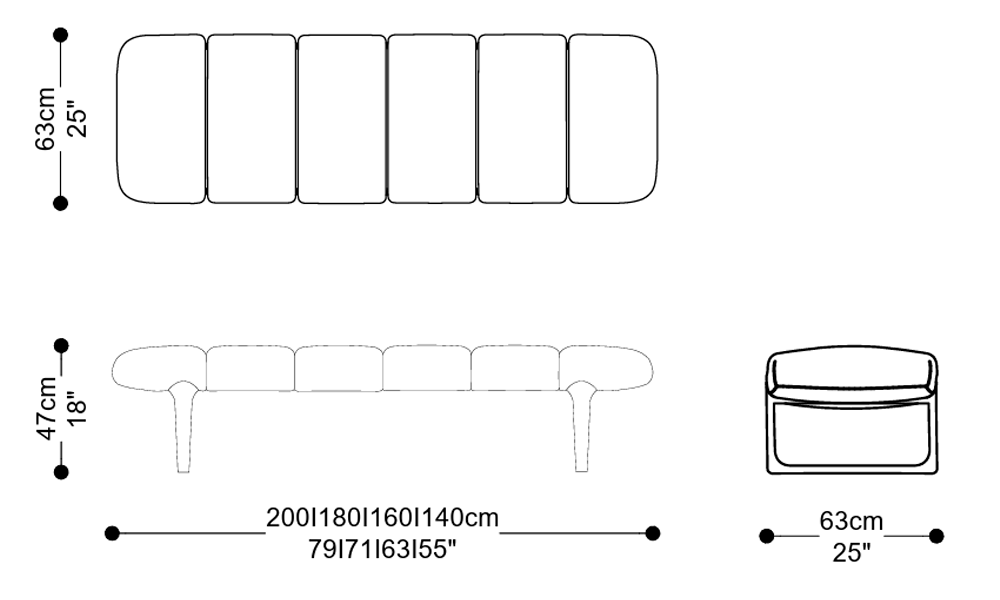 Image of the main dimensions of the product