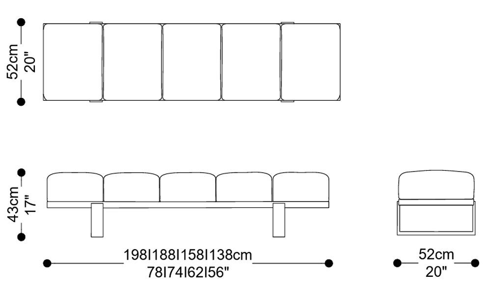 Image of the main dimensions of the product