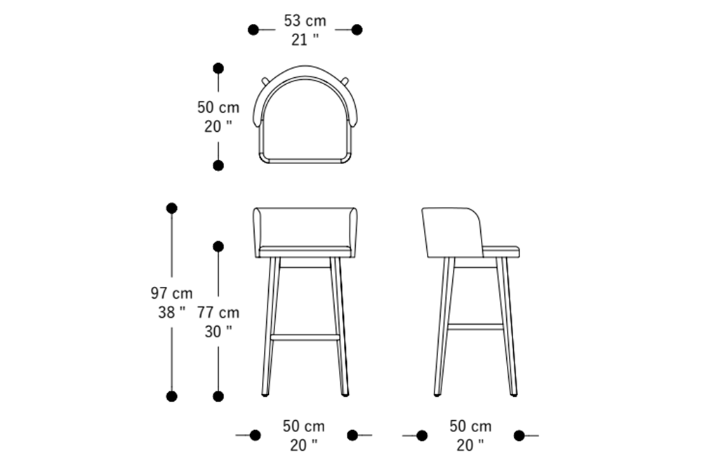 Imagem das dimensões principais do produto