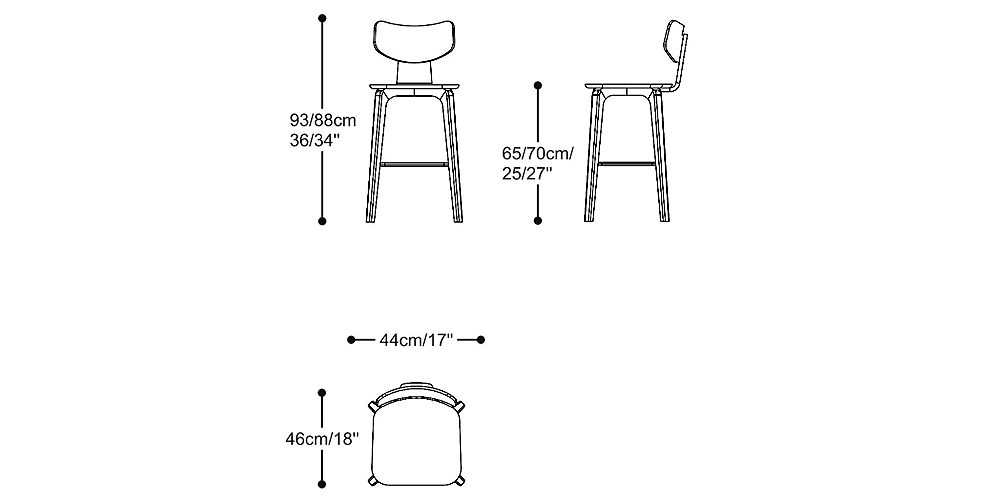 Image of the main dimensions of the product