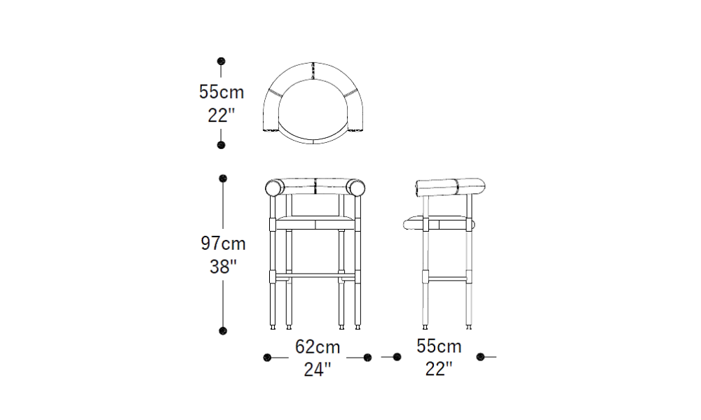Imagem das dimensões principais do produto