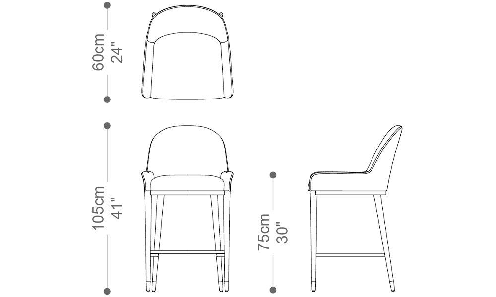 Image of the main dimensions of the product