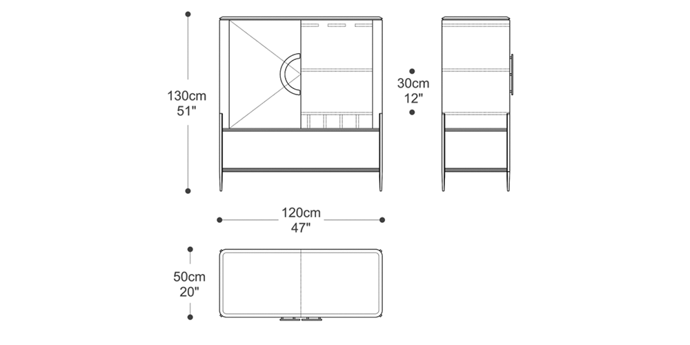 Imagen de las dimensiones principales del producto