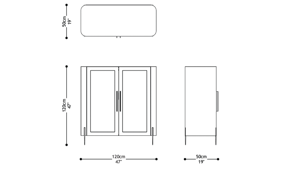 Imagen de las dimensiones principales del producto