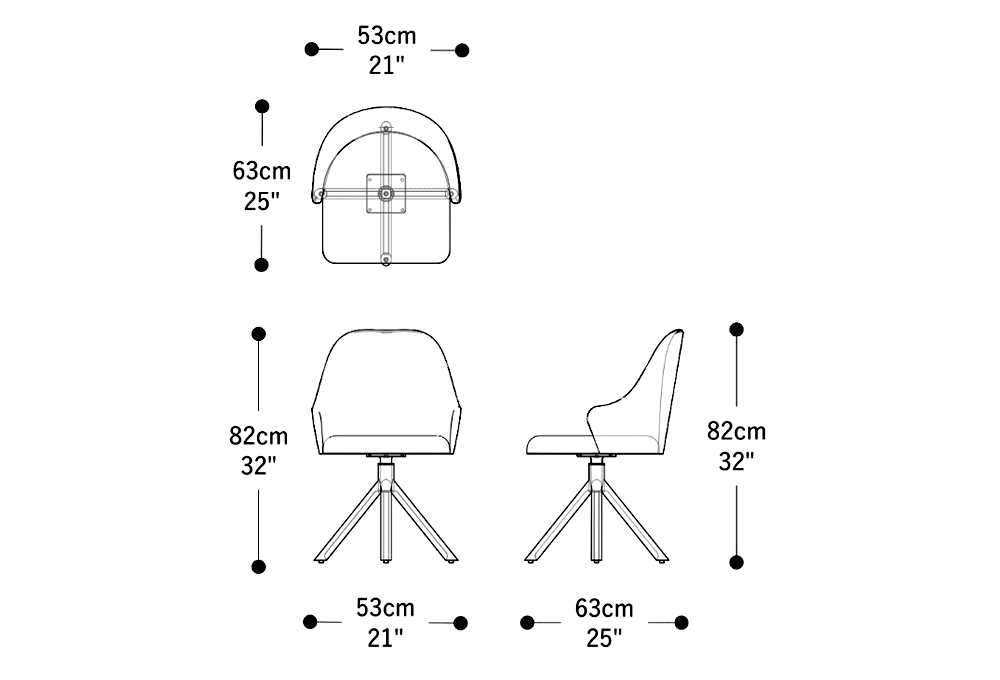 Image of the main dimensions of the product