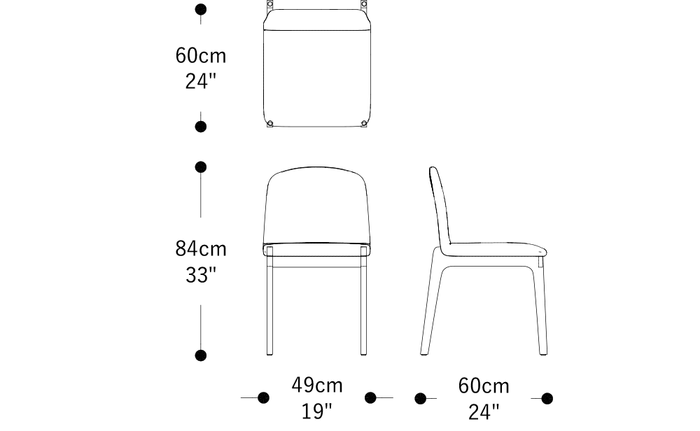Image of the main dimensions of the product