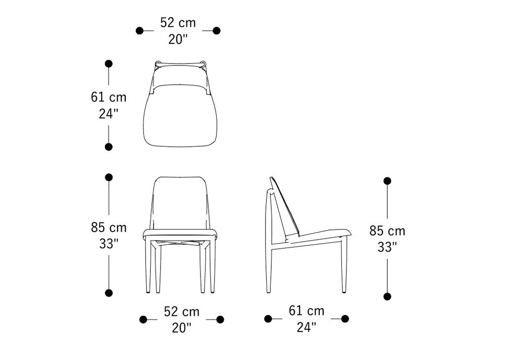 Image of the main dimensions of the product