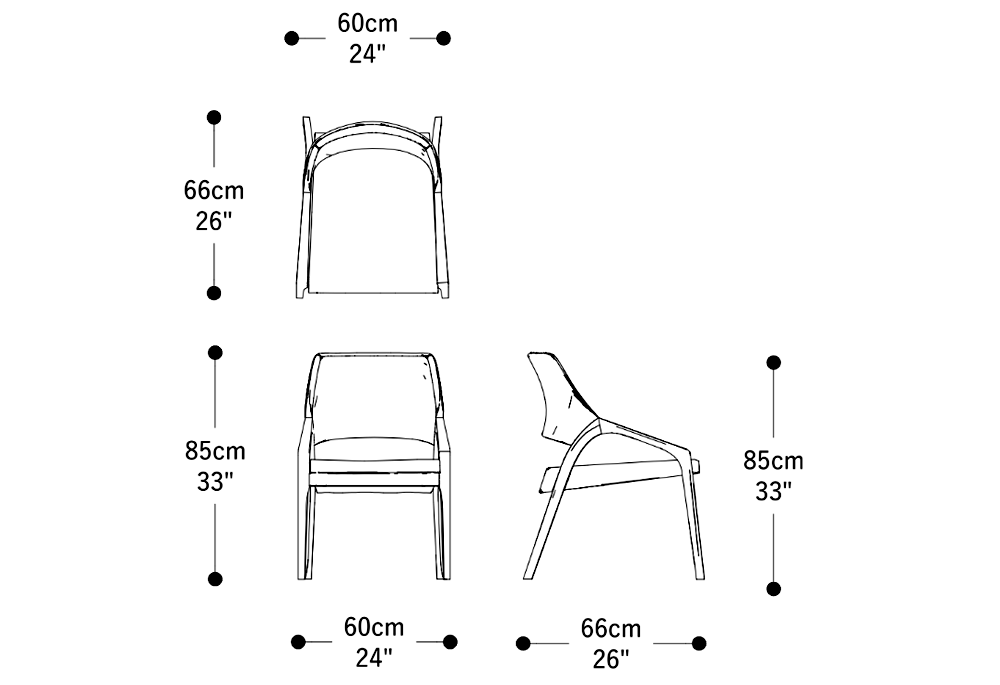 Imagem das dimensões principais do produto