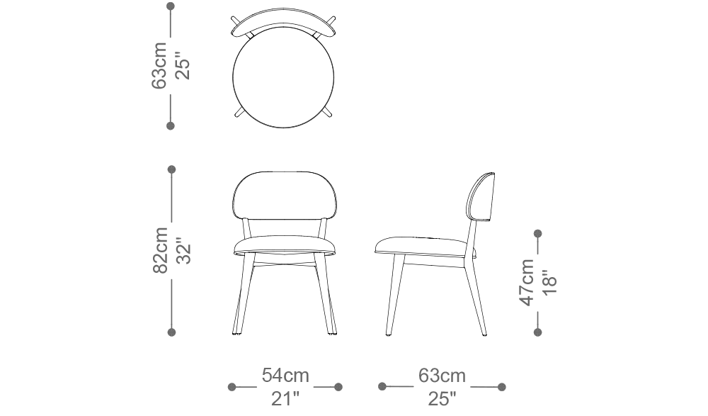 Imagem das dimensões principais do produto