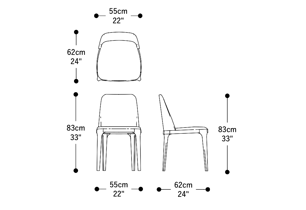 Image of the main dimensions of the product