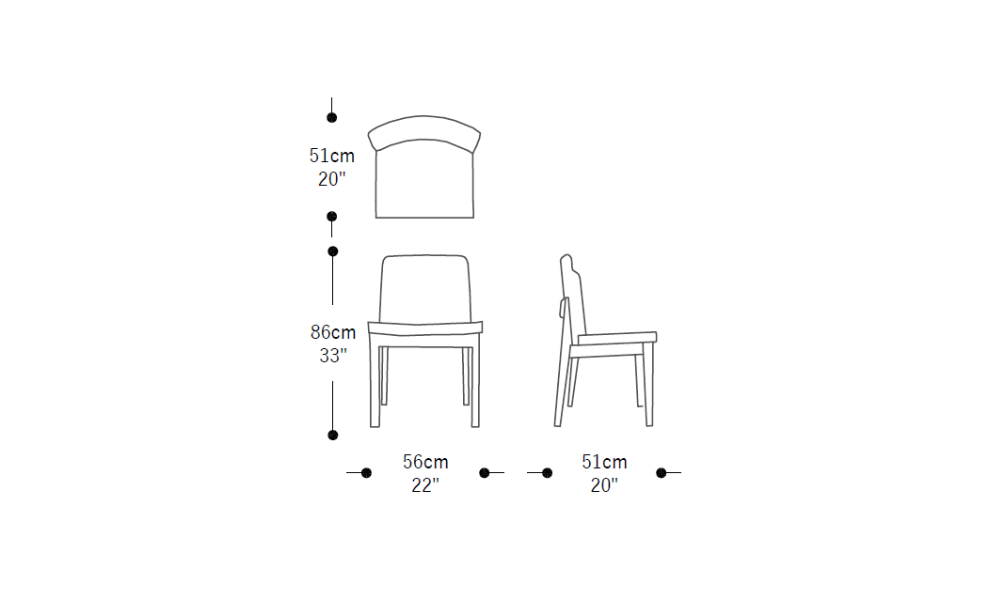 Image of the main dimensions of the product