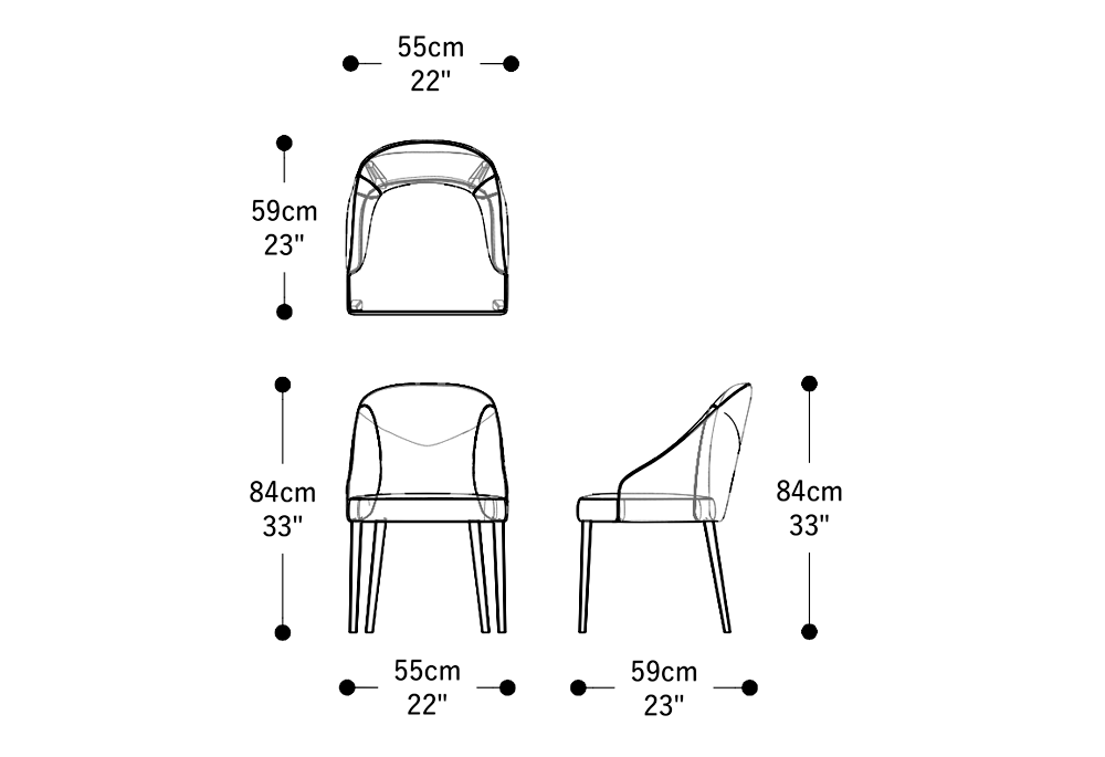 Imagem das dimensões principais do produto