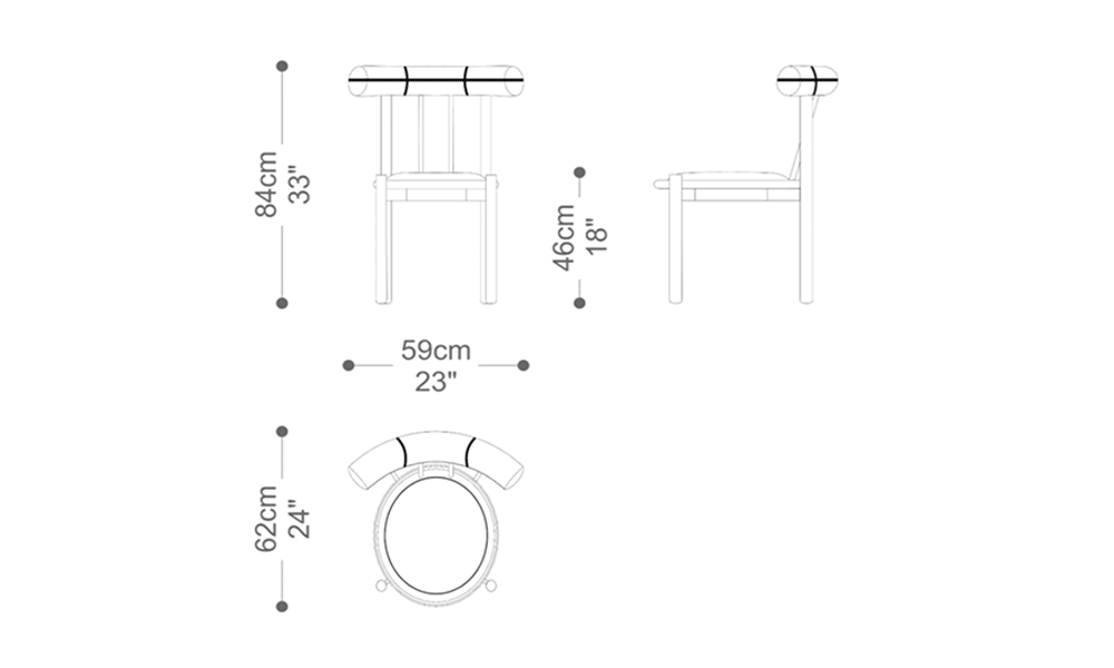 Image of the main dimensions of the product