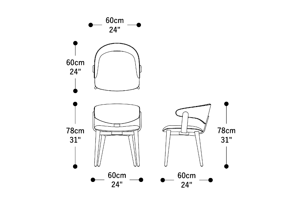 Image of the main dimensions of the product