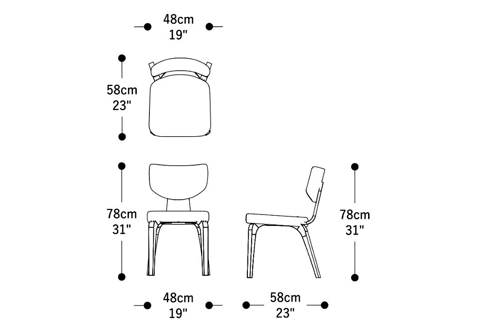 Image of the main dimensions of the product