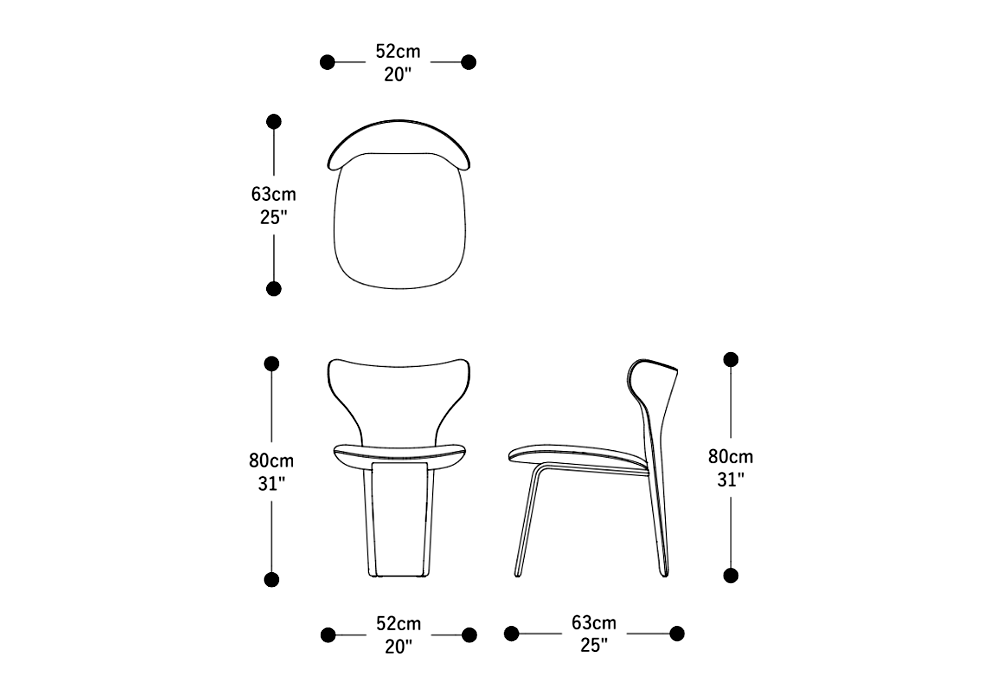 Image of the main dimensions of the product