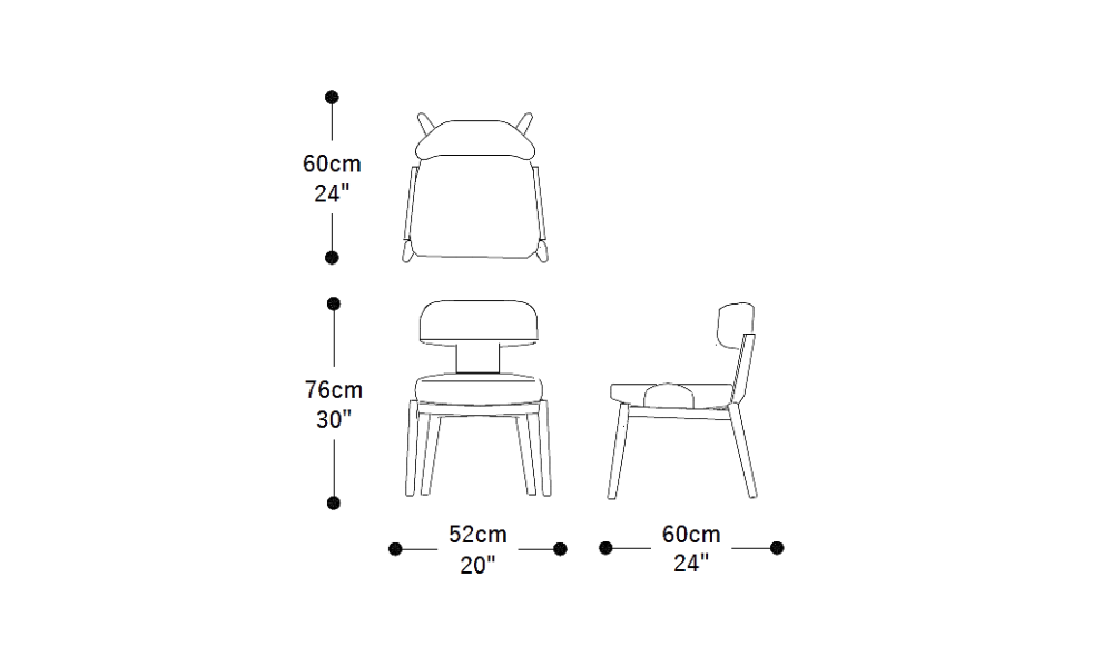 Image of the main dimensions of the product