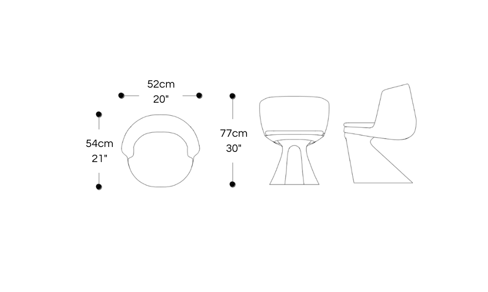 Image of the main dimensions of the product