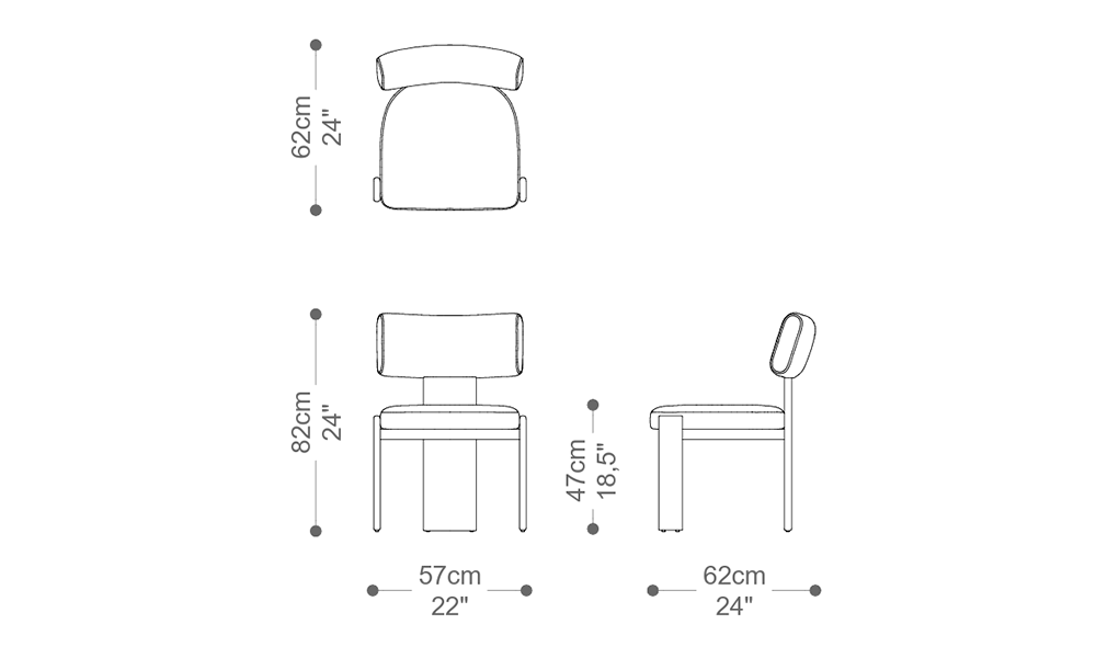 Imagem das dimensões principais do produto