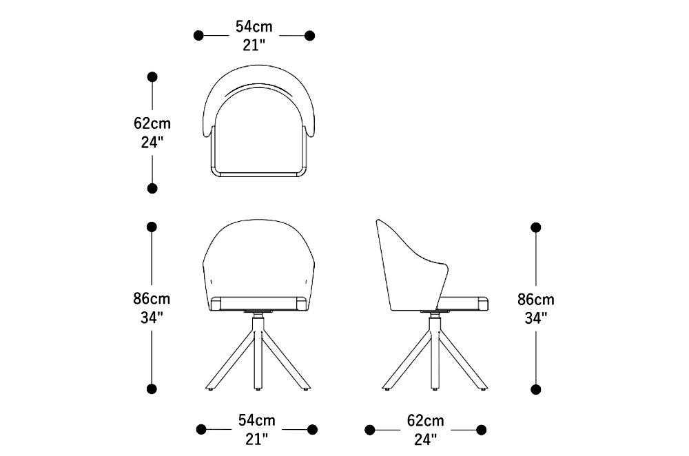 Image of the main dimensions of the product