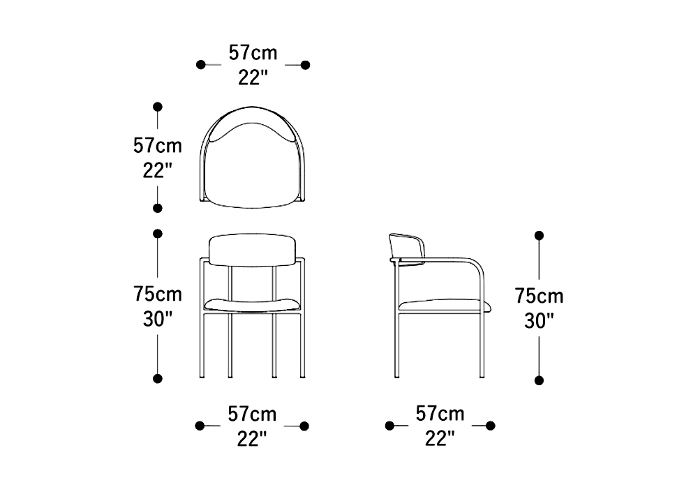 Image of the main dimensions of the product
