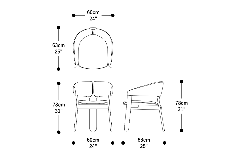 Image of the main dimensions of the product
