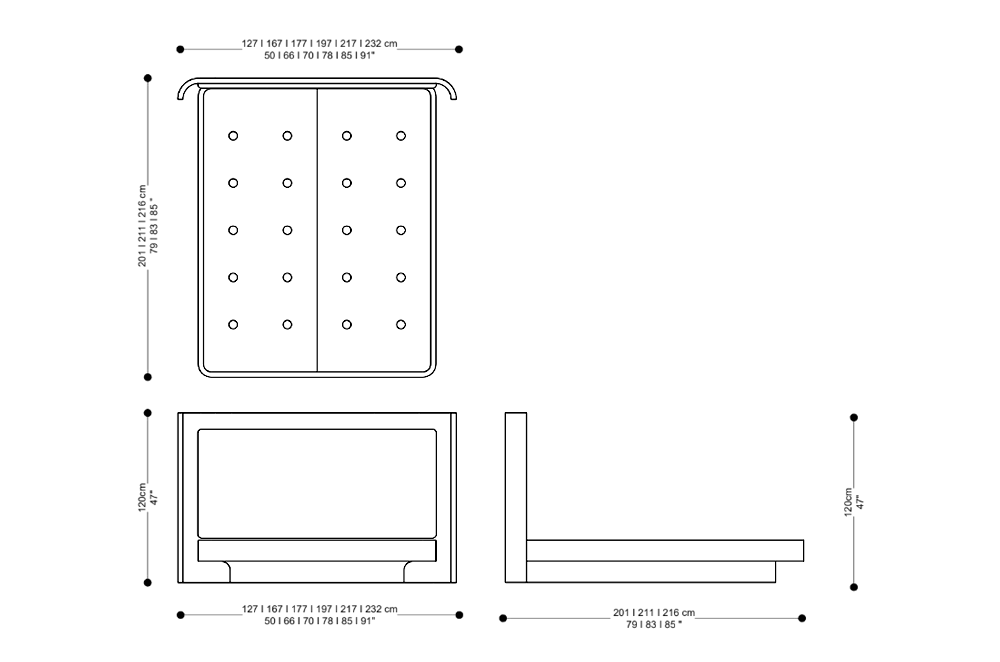 Image of the main dimensions of the product