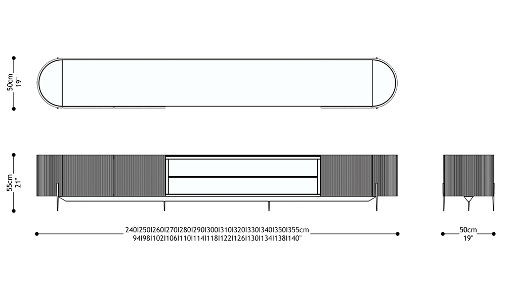 Image of the main dimensions of the product