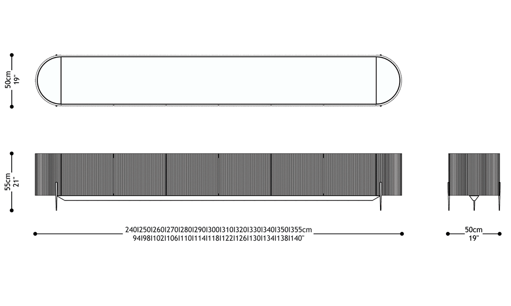 Image of the main dimensions of the product