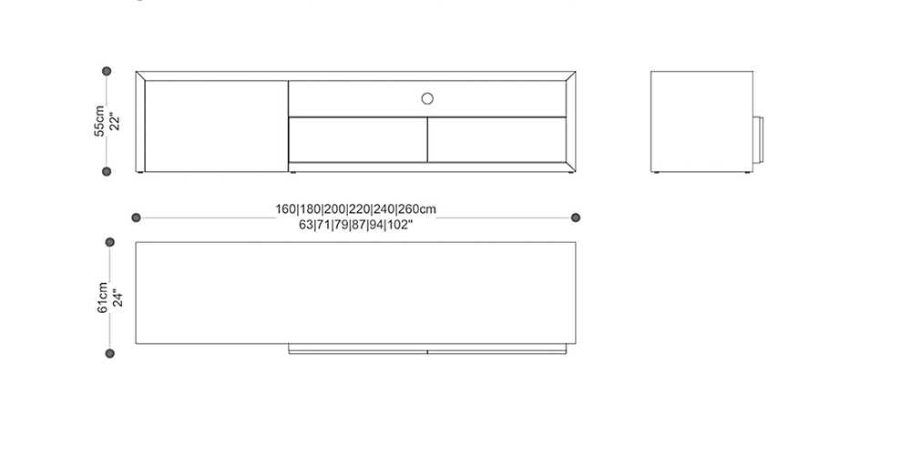 Image of the main dimensions of the product