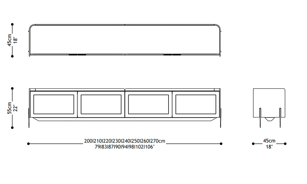 Image of the main dimensions of the product