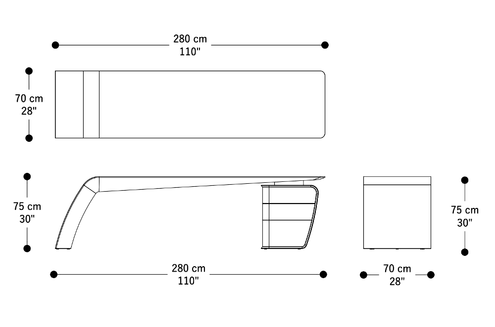Imagen de las dimensiones principales del producto