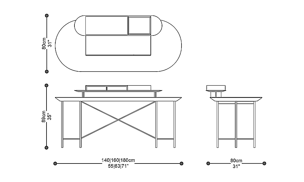 Image of the main dimensions of the product