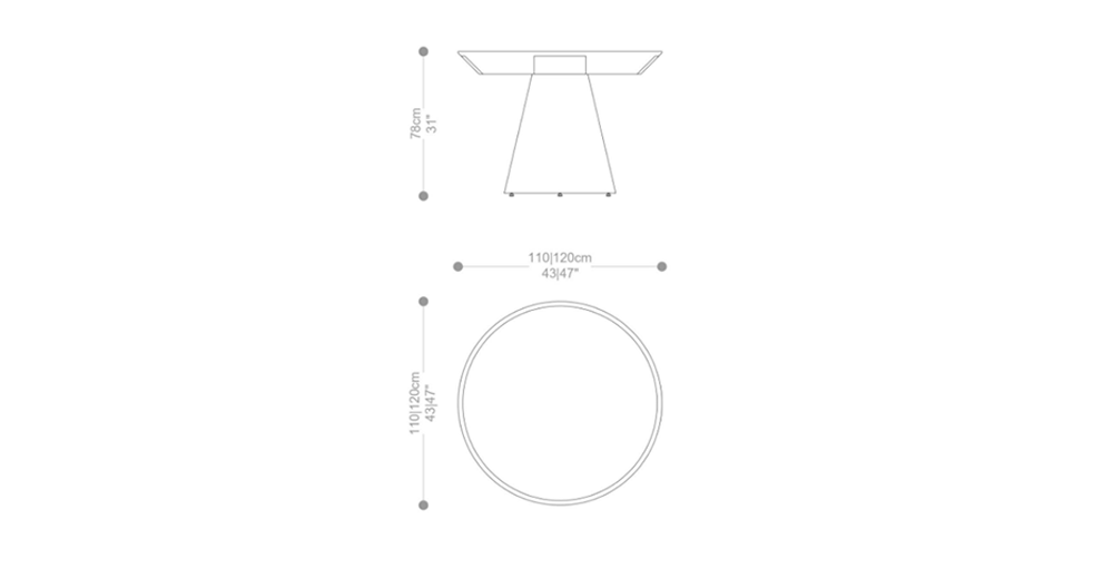 Image of the main dimensions of the product