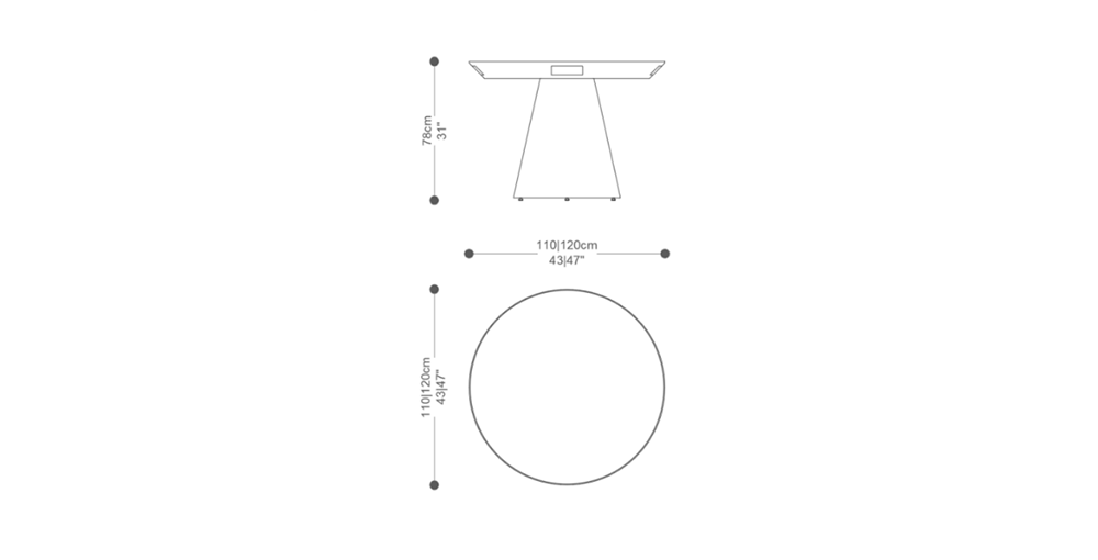 Image of the main dimensions of the product